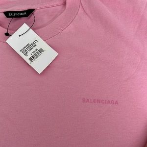 NWT Balenciaga Kids Logo Tee pink on pink size 10